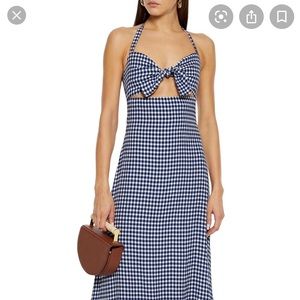 Reformation Blue cutout Gingham Dress